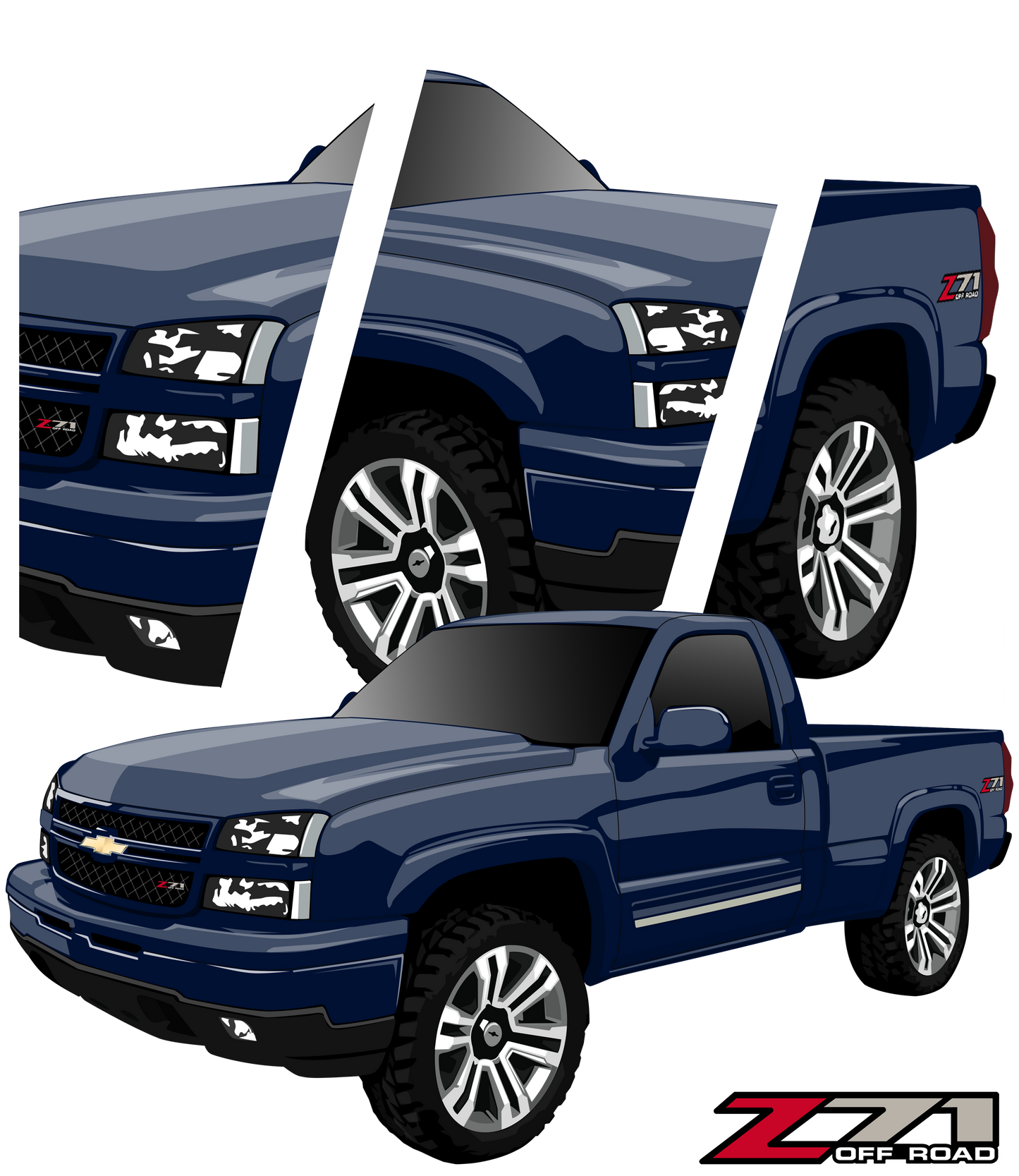 Dark Blue Z71 T-shirt with Embroidered Logo in Front