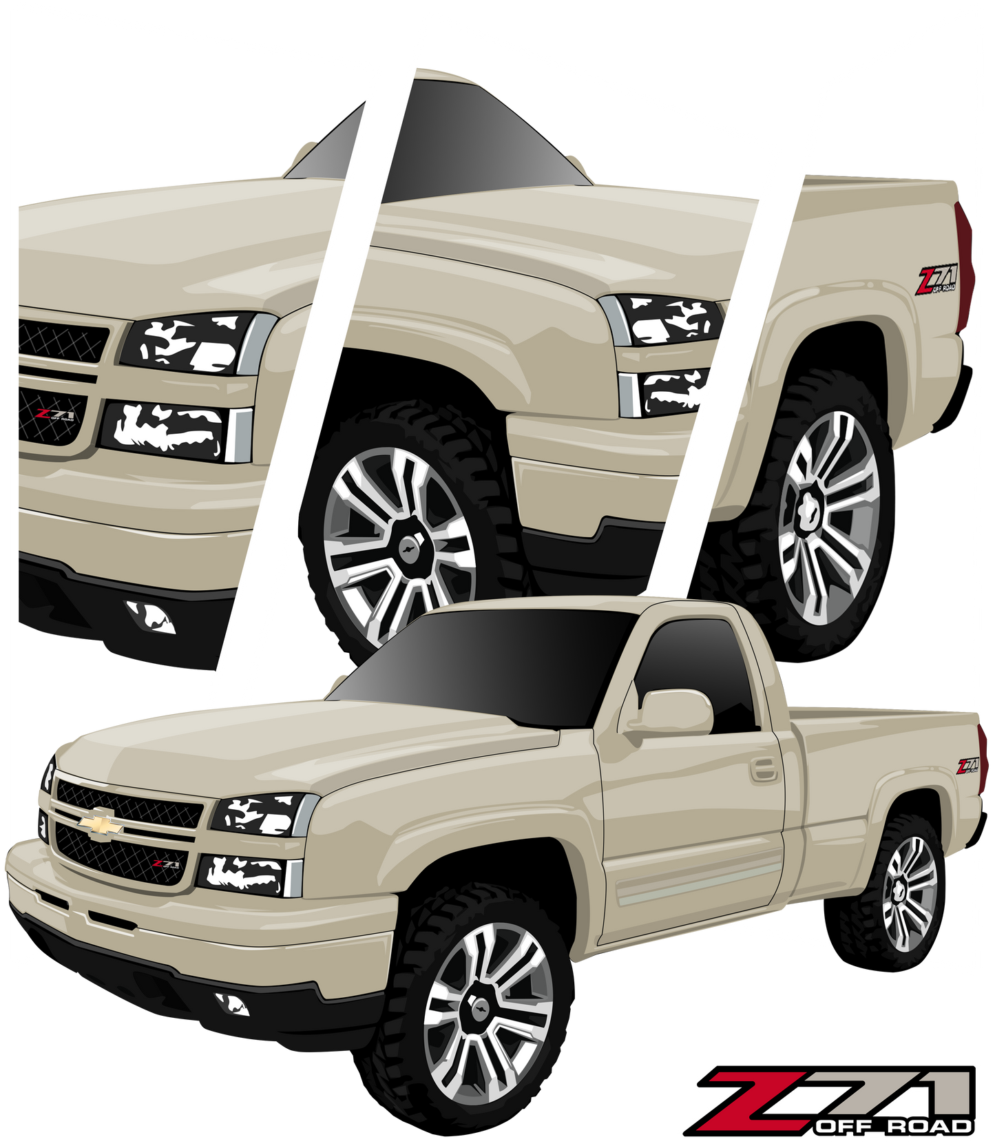 Tan Z71 T-shirt with Embroidered Logo in Front